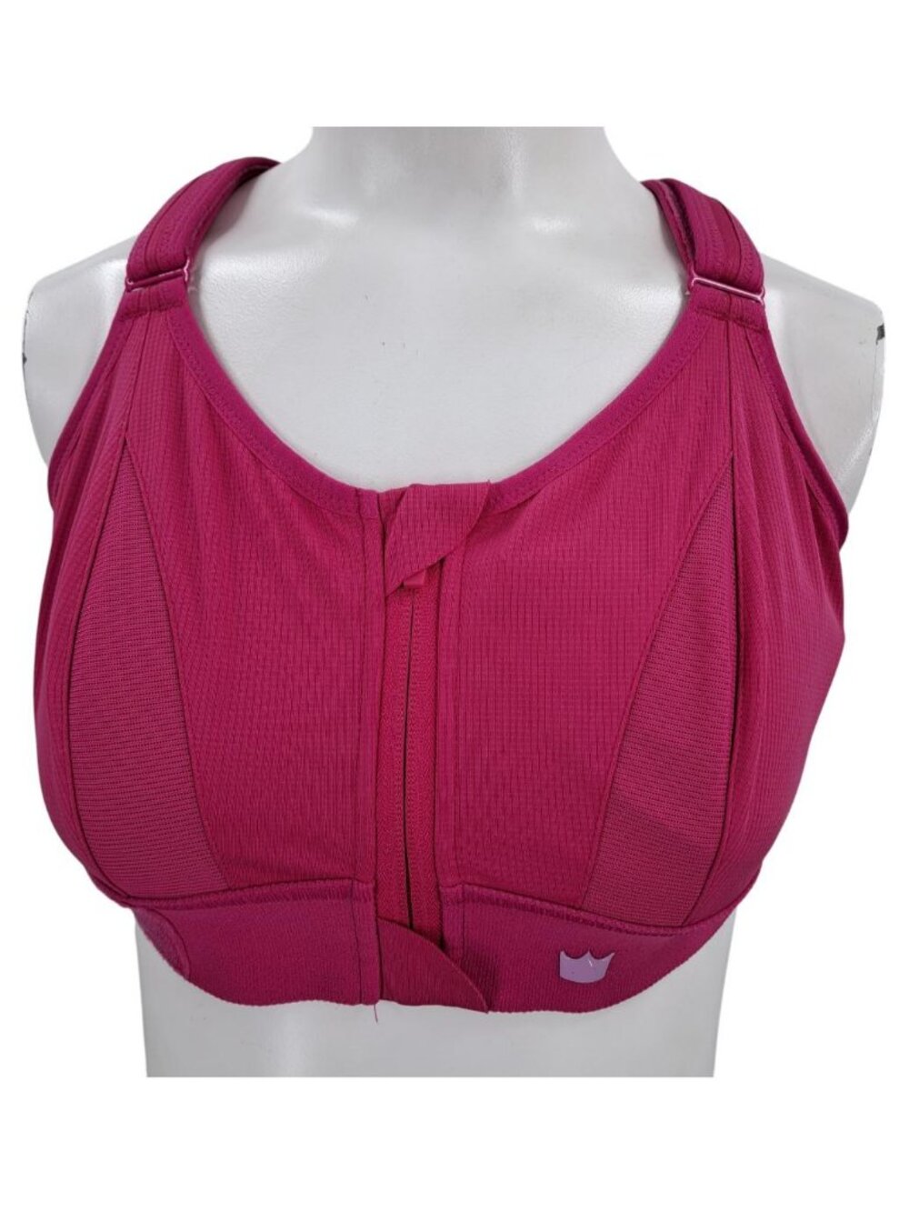 SheFit Pink Adjustable High Impact Sports Bra Size Luxe Large Hook & Loop